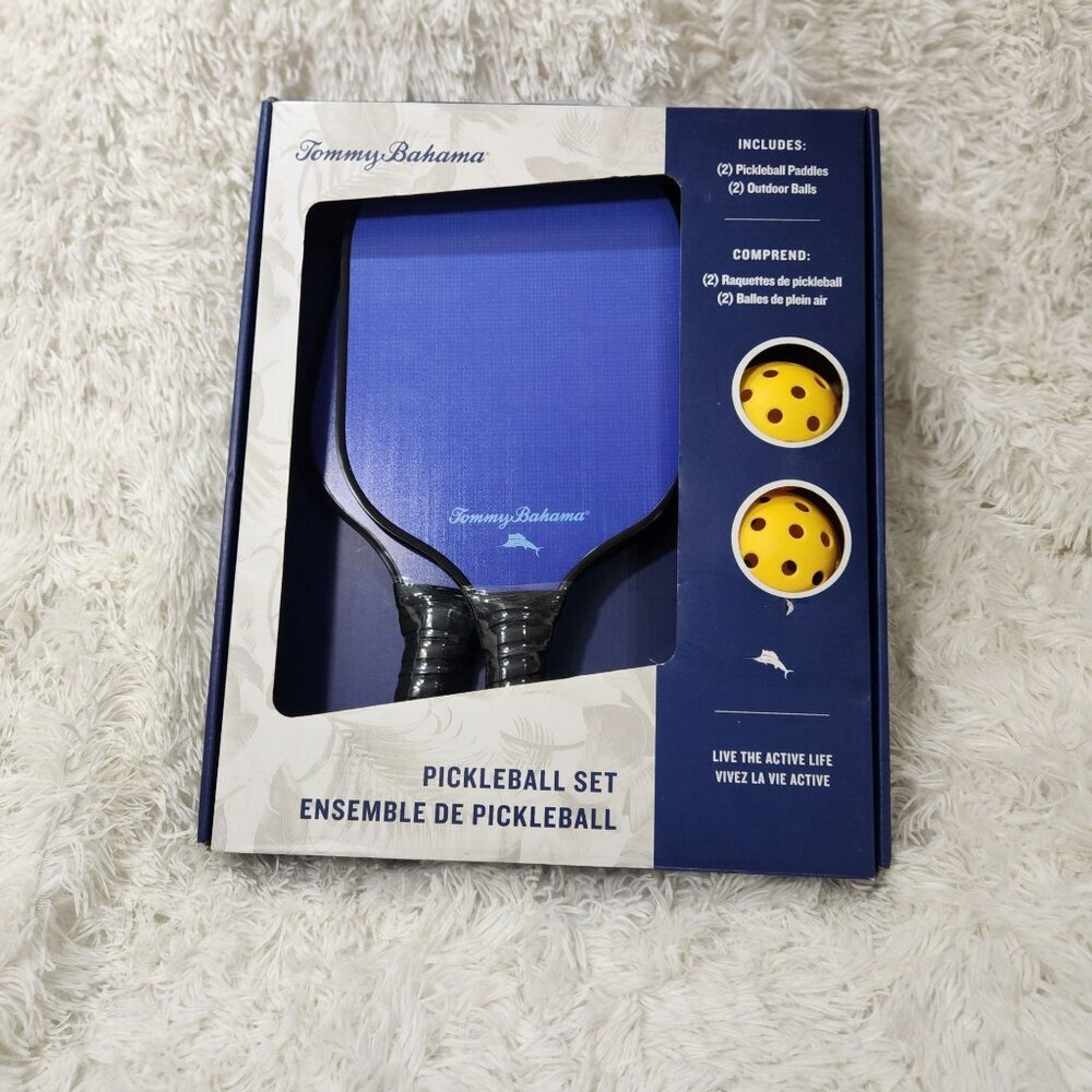 Tommy Bahama Pickleball Set W/ 2 Paddles & 2 Outdoor Balls - Fun For Family & Fr